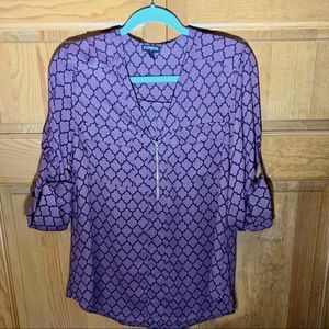 EXPRESS Geometric Print Portfino Blouse